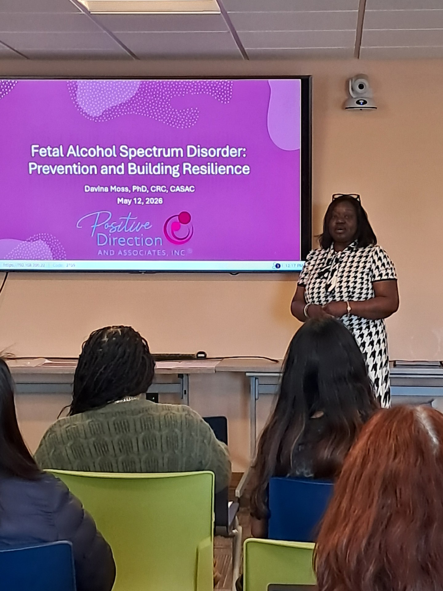 Dr. Davina Moss presenting Fetal Alcohol Spectrum Disorder: Prevention and Building Resilience